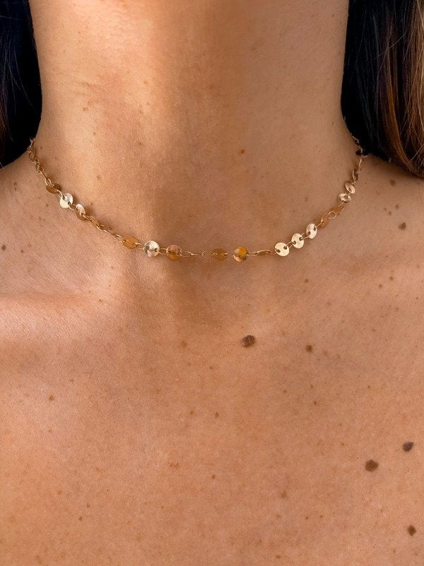 Gargantilla Moneditas Acero Rose -SIN CAMBIO-